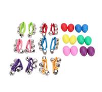 Eujgoov 12 Sonagli a Forma di Uovo e 12 Campanelli da Polso, Strumenti Musicali a Percussione Colorati per Bambini, con Cinghie Regolabili e Doppie Perline per L'educazione Prescolare e