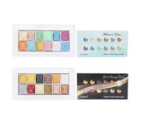 Eujgoov 24 Pezzi di Pittura Ad Acquerello Metallizzata Pigmento Solido Acquerello Perlescente per Dipingere Nail Art