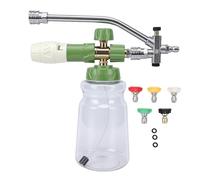 Eujgoov Cannone Schiuma per Idropulitrice Doppio Connettore Valvola a Doppia Via con Bocca Larga Schiuma Spessa Regolabile e 5 Ugelli per Autolavaggio Auto Detailing Camion Motociclette