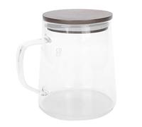 Eujgoov Caraffa per caffè in Vetro con Coperchio, Design Isolante a Doppio Strato Brocca per tè Trasparente per Succhi di Latte, Vetro Borosilicato Resistente Al Calore 300ML 500ML per Domestica