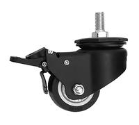 Eujgoov Caster 2 Pollici Caster Wheel Universale Manganese Staffa in Acciaio Materiale Ruota TPU con Freno per la Sostituzione della Casta (verticale filettato in acciaio di manganese)