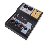 Eujgoov Console di Missaggio per Console con Scheda Audio a 2, Mixer DJ con Corpo in Metallo con USB per PC, Trasmissione Dal Vivo, Karaoke, Mixer Audio Professionale con Equalizzatore a 3 Bande e