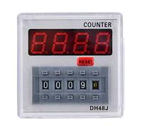 Eujgoov Dh48J-A Contatore Digitale Modulo Conta Impulse Impulsi Relè Tempo di Ritardo Display a LED 1-999900 11 Pin (24 VCA/CC)