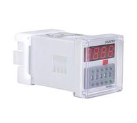 Eujgoov DH48J-A Relè Contatore Digitale Display LED 11 Pin 24 V/220 V con Coperchio Trasparente per Controllo Remoto Comunicazione Controllo Automatico (24VAC/DC)