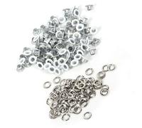 Eujgoov Ginocchia da 4 Mm Kit di Occhiali in Metallo Bianco e Rondelle di Scrapbooking Artigianale in Pelle, Accessori Multifunzionali, Grande capacità di Abbigliamento, Cappelli, Jeans, Borse e
