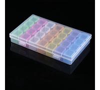 Eujgoov Gioielli per le Nail Art Organizzare 28 Griglie Vuote Scatola di Stoccaggio con Divisori Regolabili per Orecchini Collane per Perline di Perline Cosmetici