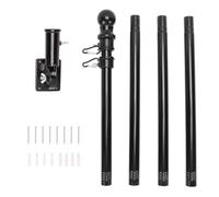 Eujgoov Kit Asta Portabandiera in Acciaio Inossidabile Kit Aste Portabandiera Rotanti in Metallo con Base e Anello Portabandiera per Montaggio a Parete sul Portico della Casa Esterna