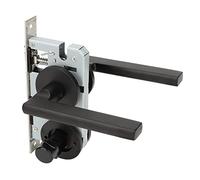 Eujgoov Maniglia per Porta Anteriore Nera da 2 Pezzi, Leva per Porta per Privacy in Acciaio Inossidabile con Serratura, Maniglie per Ingresso con Chiave Resistenti, Universali per Casa e Ufficio