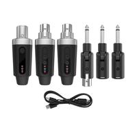 Eujgoov Microfonico Wireless, Set Trasmettitore e Ricevitore XLR 2.4G, Plug and Play, Portata da 30 a 50 M, Volume a 8 Livelli, per Microfoni Dinamici Console di Missaggio Strumenti Stage Studio (1