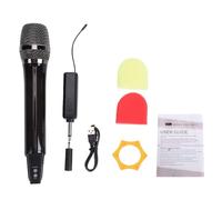 Eujgoov Microfono Wireless RGB Microfono Karaoke Portatile Wireless per Canto con Luci di Sincronizzazione del Ritmo e Interfaccia da 6,5 mm per Spettacoli Teatrali in (1 a 1)