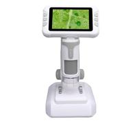 Eujgoov Microscopio Digitale per Bambini 1600X Schermo LCD da 4 Pollici con modalità Filtro 6 Luci LED Microscopio Portatile Portatile Connessione USB per Esplorazione Scientifica di (GRAY)