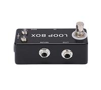 Eujgoov Mini Pedale della Chitarra, Vero Effetto Anello di Bypass per la Chitarra Elettrica Nero, con Display a LED, Selezione di Routing di Supporto, Effetto del Ciclo di, Pedale dell' Loop,