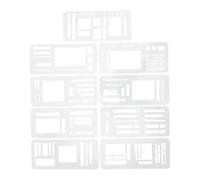 Eujgoov Modello di Registrazione Flessibile da 9 Pezzi, Set di Stencil in Pellicola di Poliestere Fatto a Mano 9 in 1 per Liste di Controllo e Linee di Scatole per Journaling