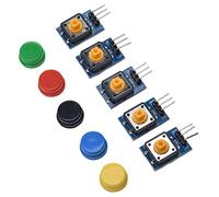 Eujgoov Modulo Pulsanti, Moduli Pulsanti Elettronici Grandi da 5 Pezzi in 1 Set con Coperture Colorate, Installazione Semplice, Buona compatibilità, Cappucci Interruttori Multicolori per Scheda Touch,