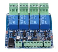 Eujgoov Modulo relè a 4 STM8S103F3 12V Optoaccoppiatore | Scheda relè con Isolamento Tramite Accoppiamento Ottico, Indicatori LED, Controllo Seriale, Interfaccia DC Circolare e