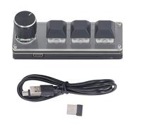 Eujgoov Modulo Tastiera Mini USB a 3 Tasti Tasti Sostituibili a Caldo Tastiera Programmabile Wireless 2.4G, Modulo Tastiera Standard OSU a una Mano a Due modalità USB con Manopola
