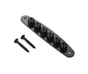 Eujgoov Parti di Chitarra Elettrica Stringa per Ponti Attraverso i Ferruli del Corpo con Argento Nero Sostitutivo Opzionale in Lega di Zinco 22 G di Peso di Peso della Dimensione di (BLACK)