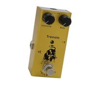 Eujgoov Pedale Effetto Chitarra Overdrive Vintage, Mini Pedale Tremolo con Ritardo Digitale Chorus Analogico Portatile con Indicatore LED, 10 Effetti Sonori per Chitarristi Elettrici (YELLOW)