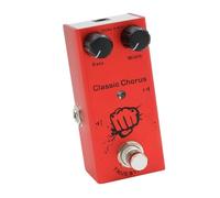 Eujgoov Pedale Effetto Chitarra Overdrive Vintage, Mini Pedale Tremolo con Ritardo Digitale Chorus Analogico Portatile con Indicatore LED, 10 Effetti Sonori per Chitarristi Elettrici (rosso)