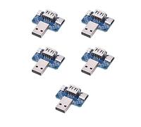 Eujgoov Placca Adattatore USB, Maschio USB a Femmina Type-C 4P 2.54mm | Alloggiamento in Alluminio, PCB a Strato Singolo, Ingresso Nominale 5V, Pinout VCC/D-/D+/GND, Connessione Stabile per