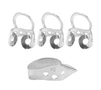 Eujgoov Plettri da Dito per Chitarra 3Pcs Plettri per Dito Indice e 1Pc Plettro per Dito Regolabile per Banjo e Chitarra(Argento)