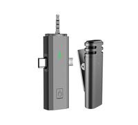 Eujgoov Podcast Wire Less Mic, Microfono Lavalier Portatile Omnidirezionale con Riduzione del Rumore DSP, Pickup a 360° per la Registrazione Wireless su Smartphone, Laptop e Fotocamere (1)