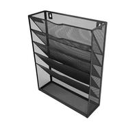 Eujgoov Portadocumenti da Parete, Portadocumenti Sospeso in Metallo a 5 Livelli con Vassoio Inferiore per Ufficio Domestico, Massimizza lo Spazio Verticale e Mantiene i File Accessibili