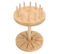 Eujgoov Portafilo per Bobine, Portafilo Dal Design Multiasse in Legno di bambù, Organizer Rimovibile per Forniture per Cucito, Ricamo e Quilting