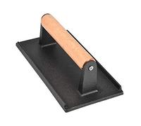Eujgoov Pressa per Bistecca Pressa per Griglia in Ghisa con Manico in Legno per Pancetta 8,1 X 4,1 Pollici Cottura più Rapida Nessun Contatto Piatto Che Si Arriccia per Hamburger Bistecca Pancetta