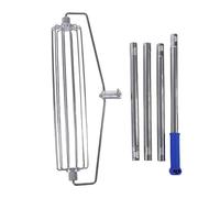 Eujgoov Rastrello per Bunker di Sabbia in Acciaio Inossidabile 304 da 4,5FT Rastrello per Trappola per Sabbia a Rulli per Salto in Lungo Salto in Alto Campi da Baseball Giardino