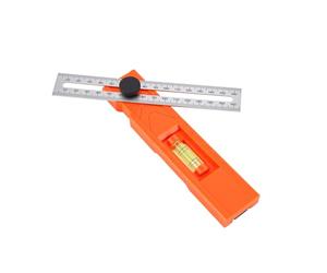 Eujgoov Righello per Marcatura Multiangolo, Righello per Tracciare Regolabile in ABS e Acciaio Inossidabile da 0 a 16 Cm con Bolla di Livello Indicatore a Punto Fisso Strumento Pieghevole per la