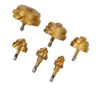 Eujgoov Set di 6 Punte per Trapano a Gradini PPR da 20-63 Mm, Codolo Esagonale da 1/4 di Pollice, Acciaio Ad Alto Tenore di Carbonio Placcato Ti, con Punte a 90 Gradi per Foratura e