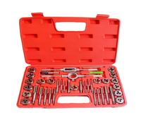 Eujgoov Set di Maschi e Filiere M3-M12, Kit Utensili per Filettatura con Chiave, Cacciavite e Calibro per Passo, per Legno Ferro Alluminio Rame Metallo Comune