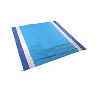 Eujgoov Tappetino da Picnic Portatile Coperta da Spiaggia Pieghevole Impermeabile Antisabbia per attività di Campeggio all'aperto 200x210 Cm (Strisce Bianche Blu e Blu Medio)