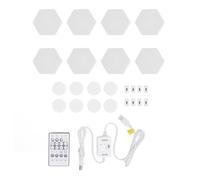 Eujgoov Tecnologia del Kit di Luci da Parete Esagonale a LED RGB con Preferenze di App Intuitive con Controllo Vocale o Disegni di Illuminazione di Sincronizzazione della Musica Remota