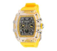 Eujgoov Uomo da Uomo Trologio Trasparente Acqua a Prova di Acqua 50 M Luminosi e Casual Cool Grande Silicongno Orologio per lo Stile D'avanguardia D'avanguardia (Banda Gialla)