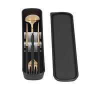 Eujgoov Utensili da Viaggio in Acciaio Inossidabile, Set di Posate Portatili, Bacchette, Cucchiaio, Forchetta con Fessura Anti-vibrazione per la Scuola all'aperto