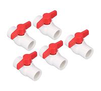 Eujgoov Valvola a Sfera Acqua PVC, Raccordo Rapido, 5 Pezzi Plastica Vite