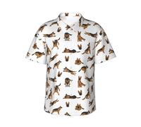 EujGvboU Camicia hawaiana da uomo - Pastore Tedesco No.1009 Tropicale Button Down Manica Corta Camicie da Spiaggia per Uomo, multicolore, L