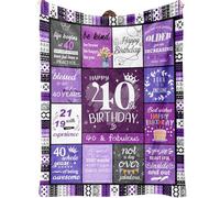 EujGvboU Regalo per il 40° compleanno per lei, decorazioni per il 40° compleanno per donne, regalo per il 40° compleanno per donne, regalo di 40 anni per donne che compie 40 anni e favoloso, coperta