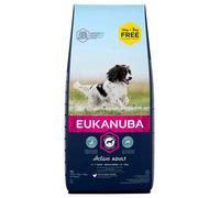 Eukanuba Attivo Adulti Pollo di razza media 15kg +3kg GRATIS