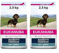 Eukanuba Breed Specific Alimento Secco per Bassotti tedeschi Adulti, Cibo per Cani Adattato in Modo Ottimale alla Razza 2.5 kg (Confezione da 2)