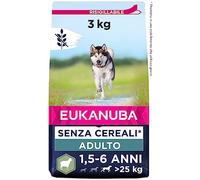 EUKANUBA Cibo per cani senza cereali con agnello per razze di taglia grande - alimento secco per cani adulti, 3 kg