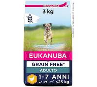 Eukanuba Grain Free Adult Small / Medium Breed Pollo Crocchette per cani - Set %: 2 x 3 kg