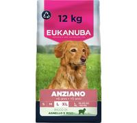 EUKANUBA Cibo secco per cani Senior con agnello e riso per razze di taglia grande - Alimento secco premium per cani anziani, 12 kg