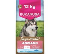 EUKANUBA Cibo secco per cani Senior senza cereali con pesce per razze di taglia grande - Alimento secco premium privo di cereali per cani anziani, 12 kg