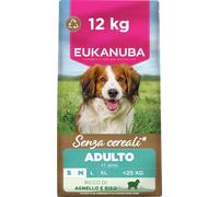 EUKANUBA Cibo secco per Cani senza cereali con agnello per razze di taglia piccola e media - Alimento secco premium privo di cereali per Cani adulti, 12 kg