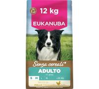 EUKANUBA Cibo secco per Cani senza cereali con pollo fresco per razze di taglia piccola e media - Alimento secco premium privo di cereali per Cani adulti, 12 kg