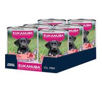 EUKANUBA Cibo umido per cuccioli con manzo e zucca, Alimento umido premium senza cereali per cani giovani, 6 barattoli da 400 g