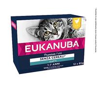 EUKANUBA cibo umido per gatti, senza cereali - cibo umido premium con tanto pollo per gatti adulti, 12 x 85 g